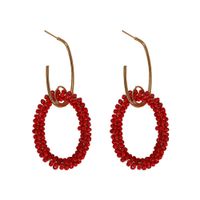 Explosion Style Cool Rice Beads Circle Alloy Earrings Nhjq130686 main image 9