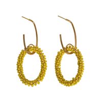 Explosion Style Cool Rice Beads Circle Alloy Earrings Nhjq130686 main image 12