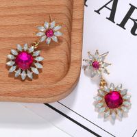 2019 Sommer Coole Kreative Diamant Ohrringe Europäische Und Amerikanische Übertriebene Wilde Diamant Edelsteine Blumen Weibliche Ohrringe main image 4