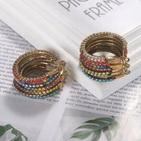 Fashion Creative Ring Hang Buckle With Rhinestone Alloy Earrings Nhjq130706 main image 5