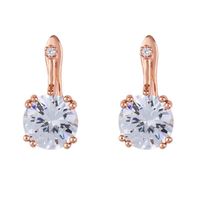 2021 Nouveau Boucles D'oreilles Or Rose Zircon Boucles D'oreilles Exquis Grand Diamant Boucles D'oreilles Doux Oreille Clip Erq32 main image 16