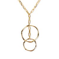 Simple Hollowed Out Irregular Metal Round Combination Geometric Round Necklace Nhct130574 sku image 1