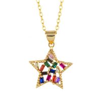 Europe Et En Amérique Croix Frontière Creative Pentagramme Collier Accessoires Personnalisé Couleur Zircon Pendentif Tous-match Bijoux Nkp30 sku image 1