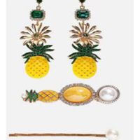 Ausgewählte Trend Ige Sommer Erfrischende Ananas Mode Haars Pange Set Europäische Und Amerikanische Übertriebene Frucht Ananas Damen Wort Clip sku image 4