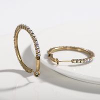 Fashion Creative Ring Hang Buckle With Rhinestone Alloy Earrings Nhjq130706 sku image 1