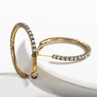 Fashion Creative Ring Hang Buckle With Rhinestone Alloy Earrings Nhjq130706 sku image 2