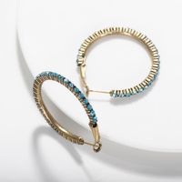 Fashion Creative Ring Hang Buckle With Rhinestone Alloy Earrings Nhjq130706 sku image 3