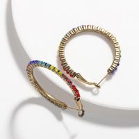 Fashion Creative Ring Hang Buckle With Rhinestone Alloy Earrings Nhjq130706 sku image 4