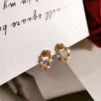 Japanische Und Koreanische Neue Produkte Süßwasser Perlen Perlen, Stilvolles Temperament, Elegante Durchbohrte Stein Ohrringe main image 3