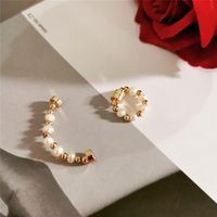 Japanische Und Koreanische Neue Produkte Süßwasser Perlen Perlen, Stilvolles Temperament, Elegante Durchbohrte Stein Ohrringe main image 5