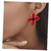 Coréen Style Simple Et Élégant Personnalité Fleur Boucles D'oreilles Pour Les Femmes Exagérée Hippie Boucles D'oreilles Coréenne Fille Coeur Oreille Décoration Net Rouge Style main image 2