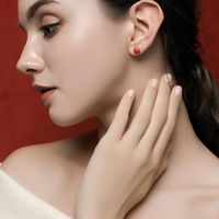 Fashion Red Love Cold Wind Alloy Earrings Nhll135907 main image 3
