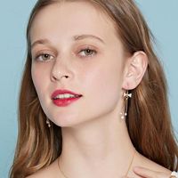 Simple Bow Rhinestone Tassel Earrings Nhll135932 main image 5
