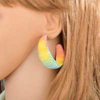 Croix-frontière Vente Chaude Arc C En Forme De Raphia Boucles D'oreilles Vente Chaude Européen Et Américain Rétro À La Main De Mode Boucles D'oreilles Pour Les Femmes main image 3