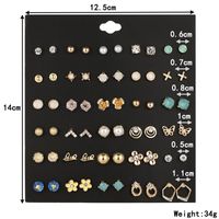 Beads Multi-element Flower Alloy Square Rhinestone Stud Earring Set Nhsd136077 main image 6