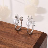 Fashion Women Beads Antlers Ear Cuff Clip Earrings Alloy Nhdp136101 main image 3