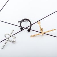 Européen Et Américain Des Affaires Étrangères Ornement Personnalité Géométrie C En Forme De Croix Oreille Clip Non-piercing Oreille Clip Boucles D'oreilles En Gros main image 3