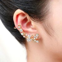 Fashion Women Butterfly Rhinestone Ear Cuff Clip Earrings Alloy Alloyen Nhdp136156 main image 2