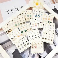 Simple Style Beads Round Word Stud Earring Set Nhxs136203 main image 4