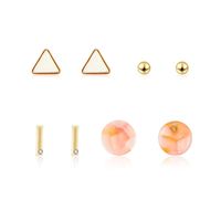 Fashion Triangle Geometric Round Alloy Stud Earrings Set Nhxs136212 main image 6