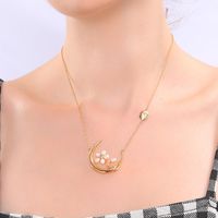 Fashion Beads Zircon Design Cool Cold Moon Necklace Nhqd136245 main image 2