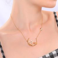 Fashion Beads Zircon Design Cool Cold Moon Necklace Nhqd136245 main image 4