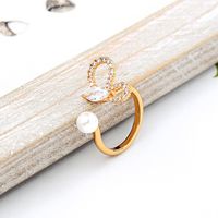 Womens Heart-shaped Rhinestone Copper Rings Nhqd136248 main image 7