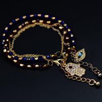Fatima Palm Eyes With Rhinestone Imitated Crystal Glass Beads Beaded Bracelet Nhhn136249 main image 5