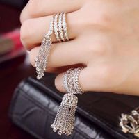 Fashion Copper Zircon Micro-set Tassel Ring Nhnt136348 main image 2