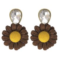 Fashion Temperament Chrysanthemum Drop Rhinestone Earrings Nhjq136372 main image 9