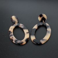 Fashion Elliptical Acetate Plate Leopard Earrings Nhct136394 main image 3