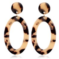 Kreative Und Personal Isierte Grenz Überschreitende Ohrringe Im Europäischen Und Amerikanischen Stil Übertriebene Geometrische Ovale Essigsäure Platte Leoparden Ohrringe Frauen main image 11