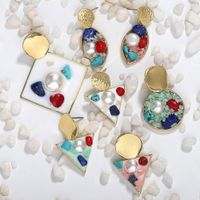 Creative Retro Minimalist Inlaid Beads Gravel Earrings Nhjq136416 main image 5