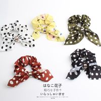 Gros Japonais Et Coréen Nouveau Floral Gros Intestin Cheveux Anneau Polka Dot Tissu Femelle Cheveux Queue De Cheval Élastique Cheveux Corde Cheveux Accessoires main image 21