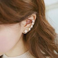 Fashion Women Beads Rhinestone Single Ear Cuff Clip Earrings Alloy Alloyen Nhdp136155 sku image 1