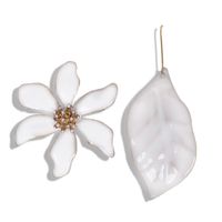 Fashion Flowers And Leaf Shaped Asymmetrical Earrings Nhjq136256 sku image 1