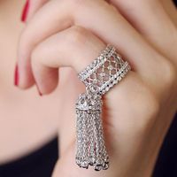 Fashion Copper Zircon Micro-set Tassel Ring Nhnt136348 sku image 1