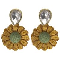 Fashion Temperament Chrysanthemum Drop Rhinestone Earrings Nhjq136372 sku image 1
