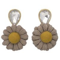 Fashion Temperament Chrysanthemum Drop Rhinestone Earrings Nhjq136372 sku image 3