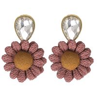 Fashion Temperament Chrysanthemum Drop Rhinestone Earrings Nhjq136372 sku image 4