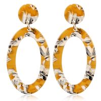 Fashion Elliptical Acetate Plate Leopard Earrings Nhct136394 sku image 3