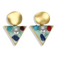 Europäische Und Amerikanische Grenz Überschreitende Perlen Ohrringe Essigsäure Platten Eingelegte Schmuck Kreative Retro Einfache Perlen-kies Ohrringe sku image 1
