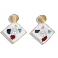 Creative Retro Minimalist Inlaid Beads Gravel Earrings Nhjq136416 sku image 2