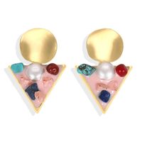 Europäische Und Amerikanische Grenz Überschreitende Perlen Ohrringe Essigsäure Platten Eingelegte Schmuck Kreative Retro Einfache Perlen-kies Ohrringe sku image 3
