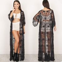 Mid-length Shawl Sexy Lace Sunscreen Loose Swimsuit Blouse Nhxw136440 main image 5