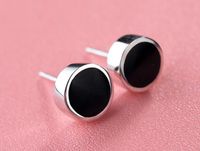 Temperament Simple Sterling Alloy Black Small Earrings Nhlj136792 main image 5