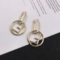 Creative Circle Letter F Earrings Nhwk136849 main image 4