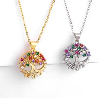 Womens Plant Inlaid Zircon Copper Plated 18k Alloy Simple Necklaces Nhas136867 main image 1
