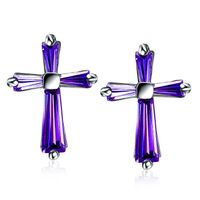 Jesus Cross Austria Imitated Crystal 925 Sterling Alloy Stud Earrings Nhlj136878 main image 2