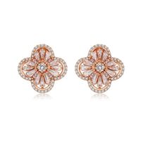 Jinse Nuit Xiaosi Boucles D'oreilles Coréenne Style Populaire Quatre-feuille De Femmes Boucles D'oreilles Aaa Zircon Boucles D'oreilles Usine En Gros main image 1